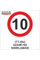 TT-29a AZAMİ HIZ SINIRLAMASI 10